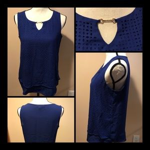 Dana Buchman Sleeveless Lasor Cut Blouse